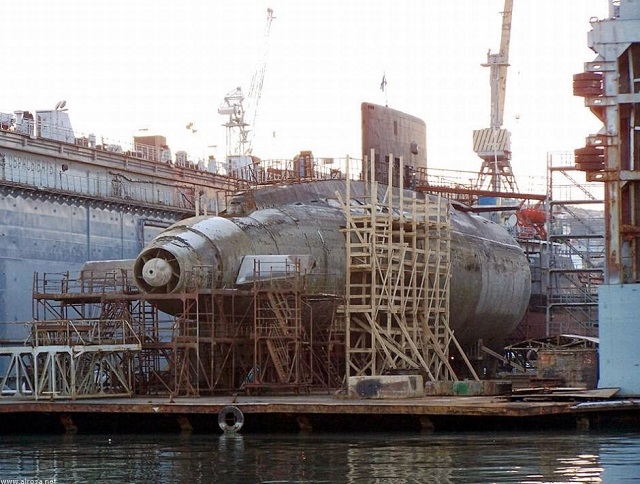 According to Russia's governmental procurement website, the 13th Shipyard in Sevastopol is planning to complete the repair of the Project 877V Kilo-class B-871 Alrosa diesel-electric submarine in 2015. The repair and upgrade will enable the submarine to operate with the Russian Navy Black Sea Fleet until 2020. Then the boat will have to get back to the dock of the 13th Shipyard again.