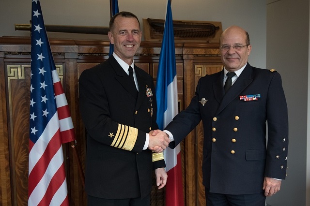 US Navy CNO Admiral Richardson and Chief of French Navy Admiral Prazuck