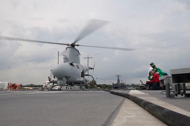 MQ 8B Fire Scout unmanned helicopter USS Coronado