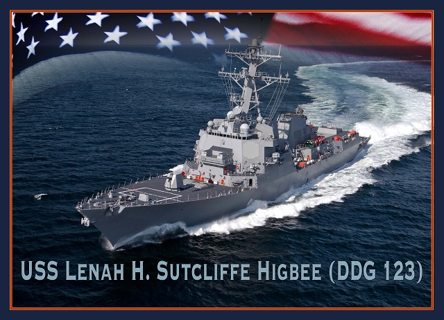 guided missile destroyer USS Lenah H Sutcliffe Higbee DDG 123
