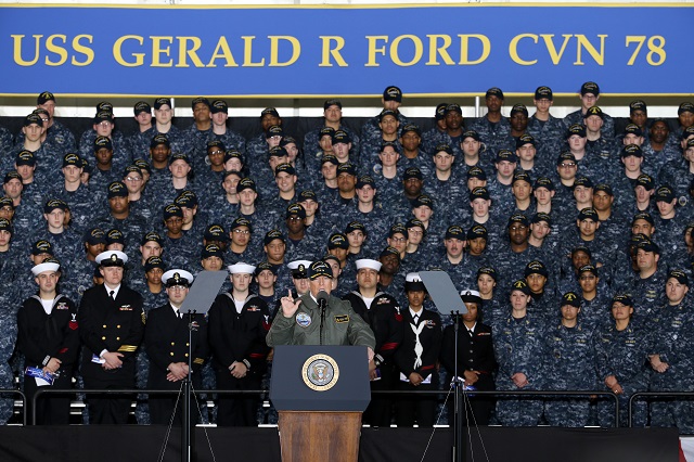 President Trump Visited Future Aircraft Carrier USS Gerald R Ford CVN 78 1