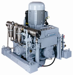 High-Pressure Solutions for the Most Extreme Requirements Our water-cooled, high-pressure compressors are proven worldwide in exceptionally tough applications. They are the standard compressor for the US Navy Carrier Fleet and have also been installed on the US Submarine Fleet and various other Navy programs. Sauer Compressors supplies a cost effective commercial unit, which offers the same dependability and advantages of the military version. 