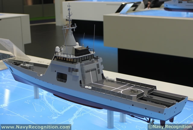 At Euronaval 2012, DCNS displayed for the first time an export version of its FREMM Multi-mission Frigate with various weapons never seen before on this class of ship. The French Shipyard also showcased its range of Gowind Corvette and OPV.