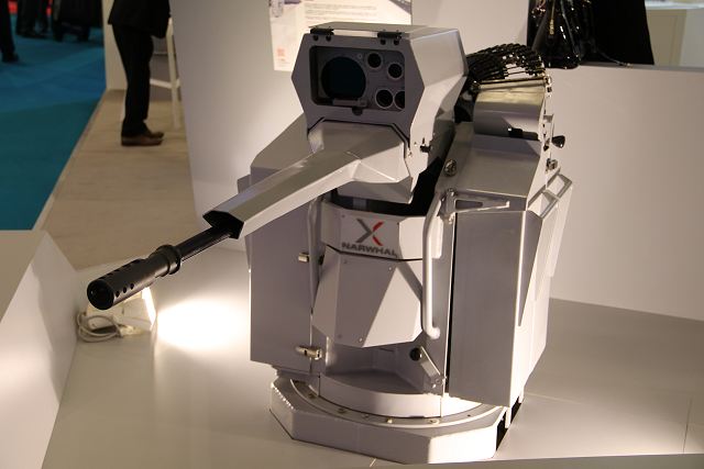 Nexter NARWHAL® remotely operated and stabilised 20mm gun turret at Euronaval 2016.